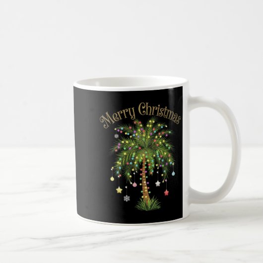 Merry Christmas Palm Tree Light Hawaiian Trocal Ch Kaffeetasse (Rechts)