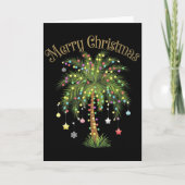Merry Christmas Palm Tree Light Hawaiian Trocal Ch Karte (Vorderseite)