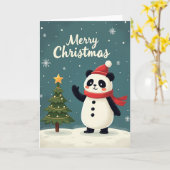 Merry Christmas Panda Card Karte (Gelbe Blume)