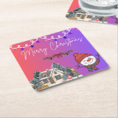 Merry Christmas Paper Coasters Rechteckiger Pappuntersetzer (angewinkelt)