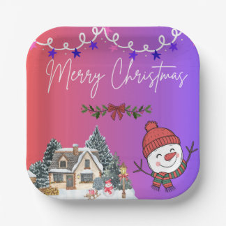 Merry Christmas Paper Plates Pappteller