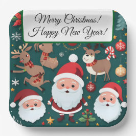 Merry Christmas Paper Plates Pappteller