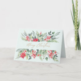 Merry Christmas, pastel watercolours folded Karte