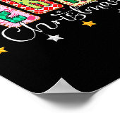 Merry Christmas Patchwork Coquette Bow Xmas Girl W Poster (Ecke)