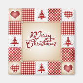 Merry Christmas Patchwork Magnet (Vorne)