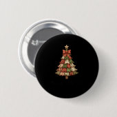 Merry Christmas Patchwork Xmas Tree Family Men Wom Button (Vorne & Hinten)