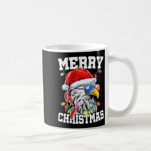 Merry Christmas Patriotic Usa Patriotic Santa Bald Kaffeetasse (Rechts)