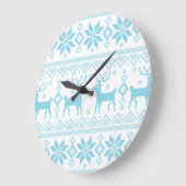 Merry Christmas pattern 1 Große Wanduhr (Winkel)