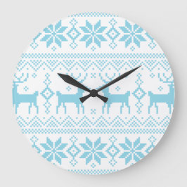 Merry Christmas pattern 1 Große Wanduhr
