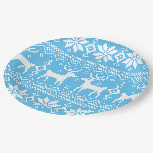 Merry Christmas pattern 1 Pappteller (Schrägansicht)