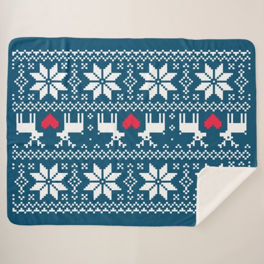 Merry Christmas pattern 2 Sherpadecke (Vorderseite (Horizontal))