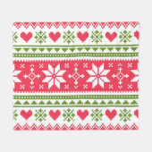 Merry Christmas pattern 3 Fleecedecke (Vorderseite (Horizontal))