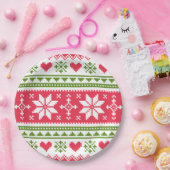 Merry Christmas pattern 3 Pappteller (Party)