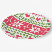 Merry Christmas pattern 3 Pappteller (Schrägansicht)