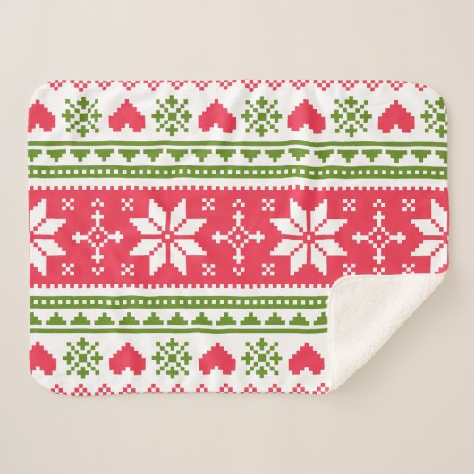 Merry Christmas pattern 3 Sherpadecke (Vorderseite (Horizontal))