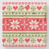 Merry Christmas pattern 3 Steinuntersetzer (Vorderseite)