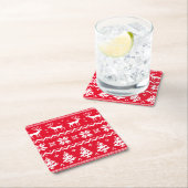 Merry Christmas pattern 4 Rechteckiger Pappuntersetzer (Vor Ort)