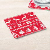 Merry Christmas pattern 4 Rechteckiger Pappuntersetzer (angewinkelt)