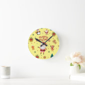 Merry Christmas Pattern Runde Wanduhr (Zuhause)