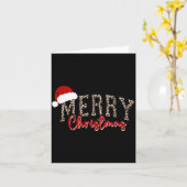 Merry Christmas Pattern Xmas Leopard Family Cute W Karte (Gelbe Blume)