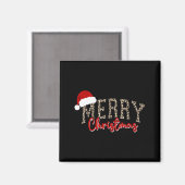 Merry Christmas Pattern Xmas Leopard Family Cute W Magnet (Vorderseite/Rückseite)