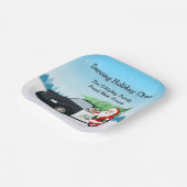 Merry Christmas PD Police Officer Santa Cop Car Pappteller (Gewinkelt)