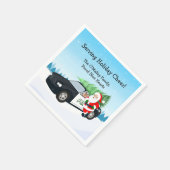 Merry Christmas PD Police Officer Santa Cop Car Serviette (Ecke)