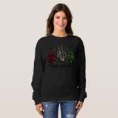 Merry Christmas Peace Skeleton Hand Peace Xmas Sweatshirt (Vorne ganz)