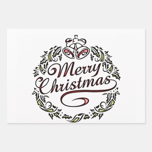 Merry Christmas Penguin Boxing Gloves Green Bow Geschenkpapier Set (Vorderseite 2)