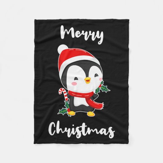 Merry Christmas Penguin  Fleecedecke (Vorderseite)