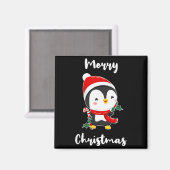 Merry Christmas Penguin Magnet (Vorderseite/Rückseite)