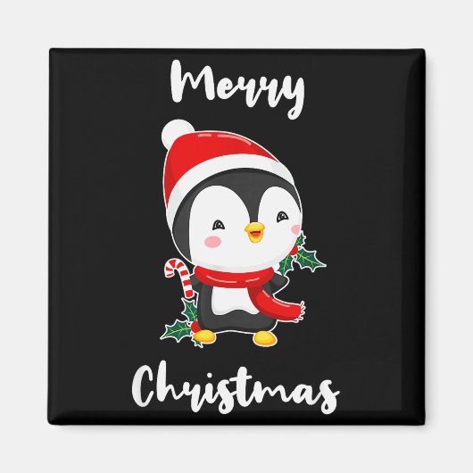 Merry Christmas Penguin Magnet (Vorne)