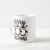 Merry Christmas Penguin Mug, Cute Holiday Coffee  Kaffeetasse (Vorderseite Links)