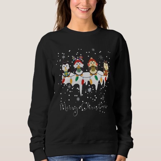 Merry Christmas Penguins Xmas Holidays Sweatshirt (Vorderseite)