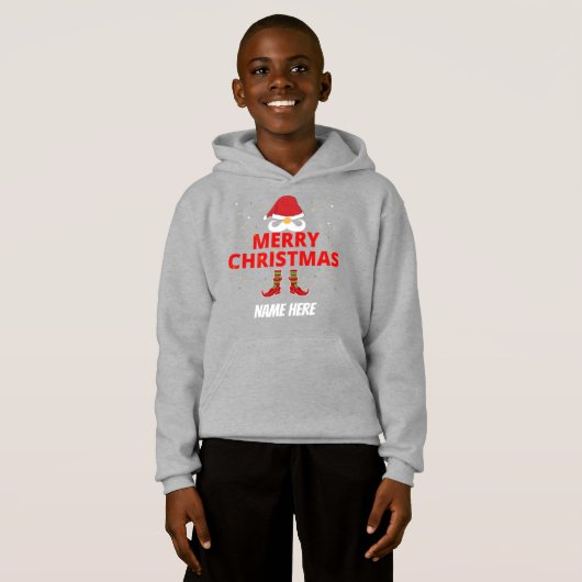 MERRY CHRISTMAS PERSONALISIERT HOODIE (Vorne ganz)