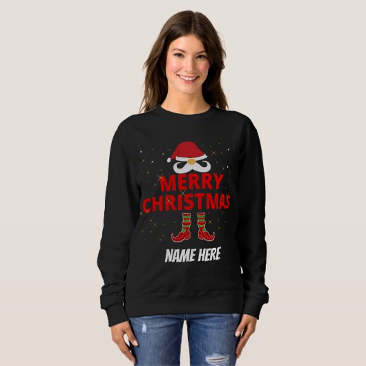 MERRY CHRISTMAS PERSONALISIERT SWEATSHIRT (Vorne ganz)