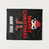 MERRY CHRISTMAS PERSONALISIERT WANDTEPPICH (Vorderseite (Horizontal))