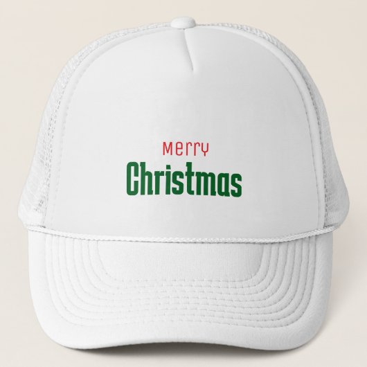 Merry Christmas personalized elegant red &green Truckerkappe (Vorderseite)