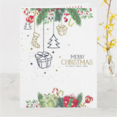 Merry Christmas Personalized Holiday Card Karte (Gelbe Blume)