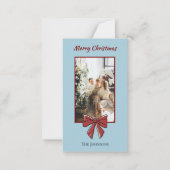 Merry Christmas Personalized Note Card | Red Bow Mitteilungskarte (Vorderseite)