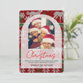Merry Christmas Personalized Photo Card Einladung (Stehend Vorderseite)