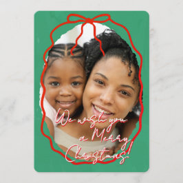 Merry Christmas Personalized Photo Holiday  Einladung