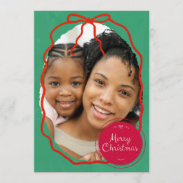 Merry Christmas Personalized Photo Holiday  Einladung