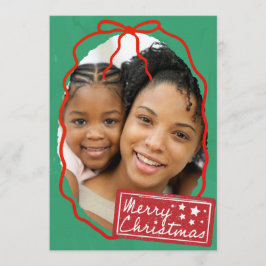 Merry Christmas Personalized Photo Holiday  Einladung