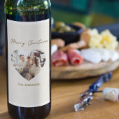 Merry Christmas Personalized Photo Wine Labels Weinetikett