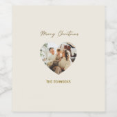Merry Christmas Personalized Photo Wine Labels Weinetikett (Einzelnes Label)