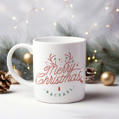 Merry Christmas Personalized Reindeer Antlers Jumbo-Tasse