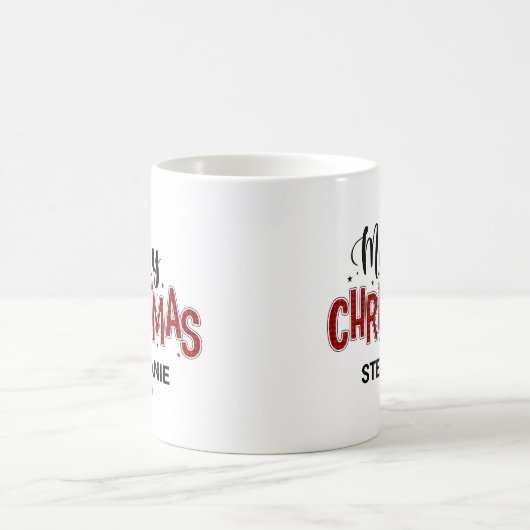 Merry Christmas Personalized Sublimation Kaffeetasse (Mittel)
