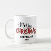 Merry Christmas Personalized Sublimation Kaffeetasse (Links)