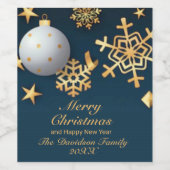 Merry Christmas Personalized Weinetikett (Einzelnes Label)
